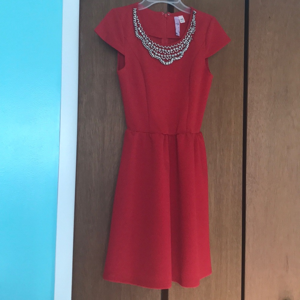 Red skater dress